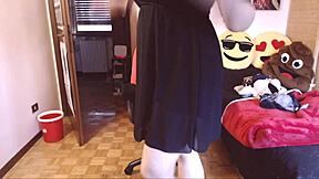 Beautiful Italian Stepmother's Crazy Desk Orgasms