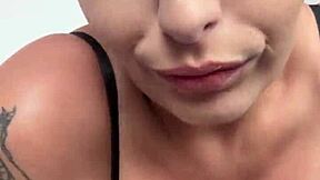 worship my big curvy mommy tits n cock while i stroke ur lil thing w strap-on??