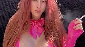 hey, check out this italian milf artemisia love in bikini puffing a cigarette outdoors