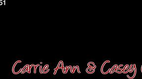 Carrie Ann and Casey in lingerie toy each other like horny milf moms