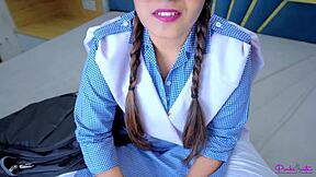 Teacher Pounds 18-Year-Old Virgin Student's Fat Juicy Hairy Pussy Hardcore in Hindi Dirty Talk!