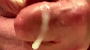 Watch this 65-year-old mature stroke slow motion until massive cum explosion close up