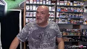 egon pounds young tattooed mia's fat ass in kiosk blowjob frenzy