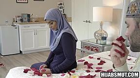 Husband deflowers Muslim virgin wife bent over doggystyle deepthroat hardcore fuck