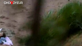 whoa, beach teen couple flashes tits and strokes to cum together 💦🌊