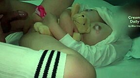 Shaved Teen Pussy Creampied Dripping Wet After Doggystyle Pound