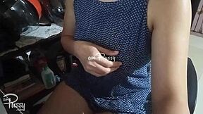 Asian Amateur Woman Exposes Shaved Pussy And Touches Gently