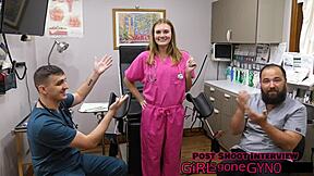 whoa, check out cheerleader tyler lynn's close-up pussy spread in her sports physical...