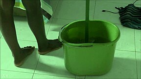 Bound African Maid Screams Barefoot in BDSM Tie-Up