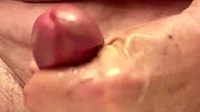Watch this 65-year-old mature stroke slow motion until massive cum explosion close up