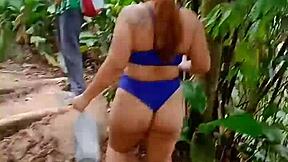 hey, let his friend suck my tits deep in the woods...