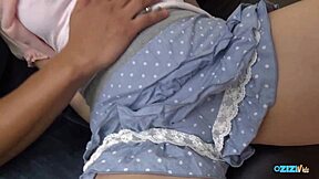asian babe bent over in changing room begs for creampie facial ride