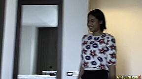 Young Thai Babe's Hairy Wet Pussy Plowed Deep