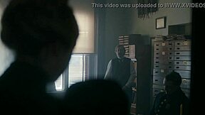 horny police captain shows cock to beautiful blonde dakota fanning at the police department