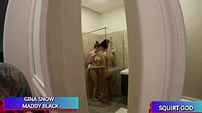Busty Beauties Squirting Justice On Spying Perverts In Shower Orgy God 4K