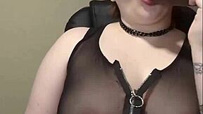 i get so excited sucking dildos and squeezing my huge natural tits