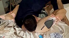 hey check this french amateur in GREEN SATIN NIGHTIE And PINK PANTIES For DOGGY RIMMING!