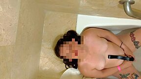 Caught stepsis masturbating in bath squirting wet pussy with toys on homemade video