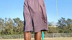 WOW! ATHLETIC BLACK TEACHER'S DORM WORKOUT TURNS INTO DADDY FUCK FRENZY!