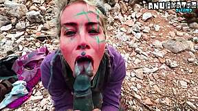 Suck my cock deep public then take facial load