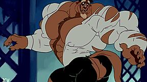 beast muscles bulge in furry growth spurt