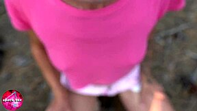 Tattooed Teen Girlfriend Sucks Cum-Filled Blowjob in Forest