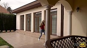 Naive Young Bimbo Delivers Nasty Blowjob to Old Czech Daddy