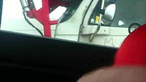 Aussiefox Teases Truckers with Her Tits