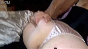 My satin panties soaked from ebony friend pounding white slut doggy