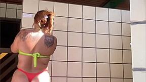 Neighbor invites me poolside flashing my swollen eager pussy?