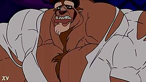 beast muscles bulge in furry growth spurt