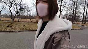 ordinary college girl with h-cup tits boasts godlike style outdoors