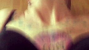 Bound on desk, gagging deepthroat while slapped and choked submissive