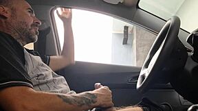 Amateur Redhead Masturbates Riskily On Public Street Car