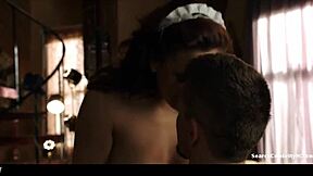 Alyssa Leblanc's Big Boobs Burst Out in Sexy Maid Costume Lapdance!