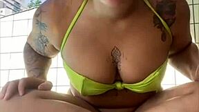 Neighbor invites me poolside flashing my swollen eager pussy?