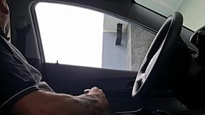 Amateur Redhead Masturbates Riskily On Public Street Car