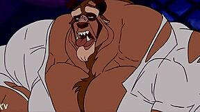 beast muscles bulge in furry growth spurt