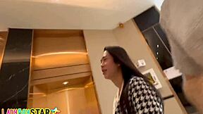 20 yo thai ladyboy Gus sucks cock with blue eyes braces