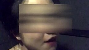 asian wife masturbates hard with dildo vibrator in gym shower