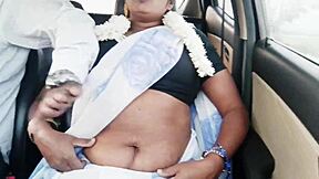indian bhabi teases tits in car with telugu dirty talk romance