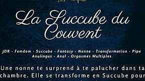 imagine a horny french succubus nun tempting you with her sinful convent pussy whispers