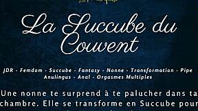 imagine a horny french succubus nun tempting you with her sinful convent pussy whispers