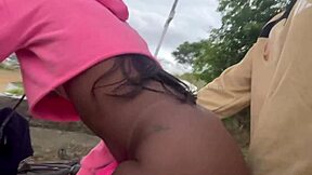 Liberal brazilian couple fucks publicly exhibiting for other males