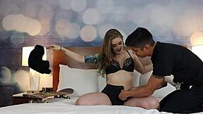 Curvy Big Booty White Girl Bent Over for Interracial Creampie and Ass Worship