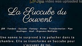 imagine a horny french succubus nun tempting you with her sinful convent pussy whispers