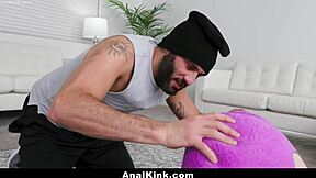 fitness guru bends milf into impossible stretches hinting at anal secrets