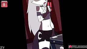 loona fingers her furry pussy in solo masturbation frenzy