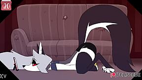 loona fingers her furry pussy in solo masturbation frenzy