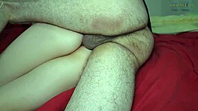 amateur colombian stepdaughter takes ANAL CREAMPIE spooning on bed legs spread wide